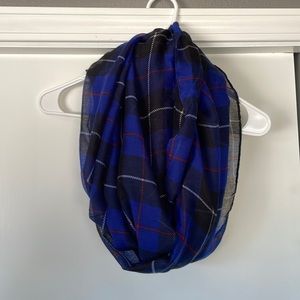 Plaid infinity scarf.